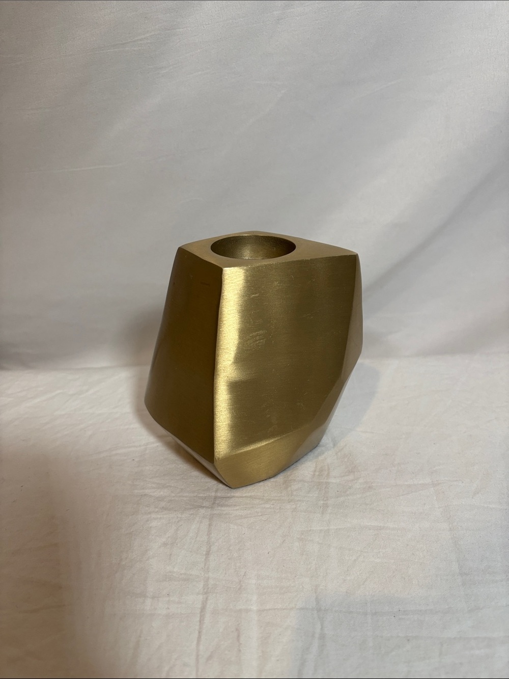 Gold Geometric brass colour Candle Holder - Home Accents